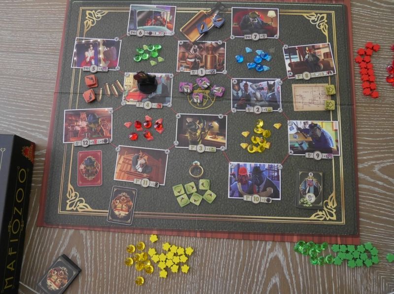 Elle accueille la réserve de gemmes, les jetons "Faveurs" et les cartes. On y positionne aussi les jetons "Famille" pour indiquer le coup de la corruption.