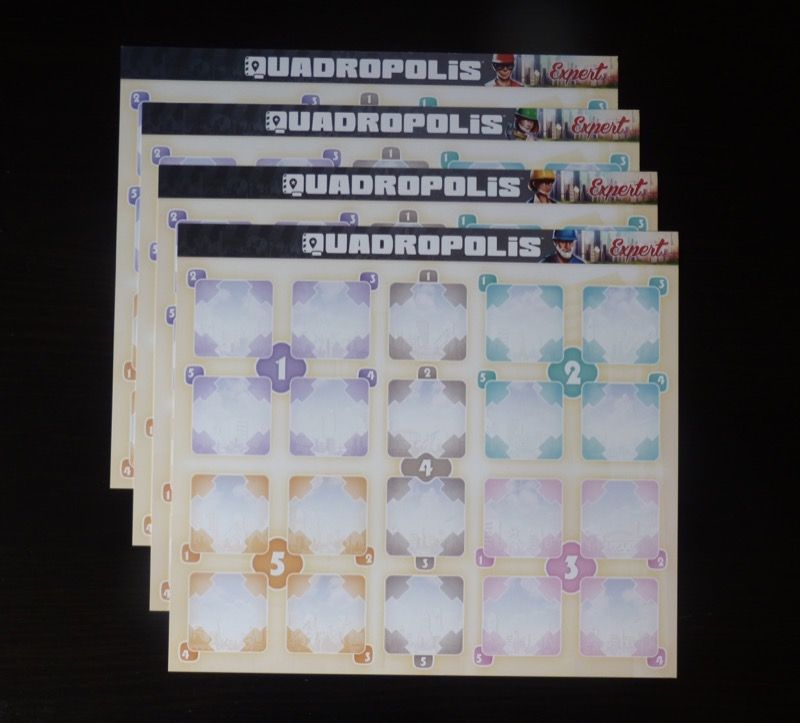 Les 4 mêmes tableaux individuels avec sur leur verso le mode Expert.