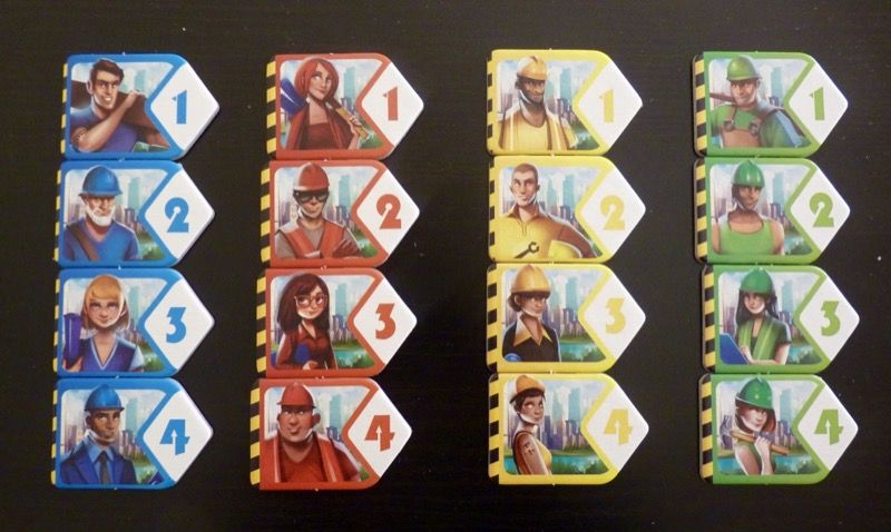 Les 16 architectes côté couleur pour jouer jusqu'à 4 joueurs au mode Classic.