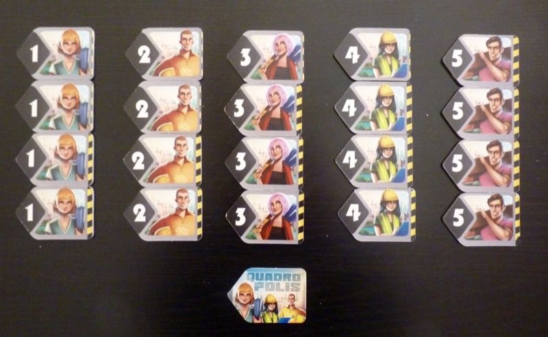 Les 20 architectes côté grisé pour jouer jusqu'à 4 au mode Expert.