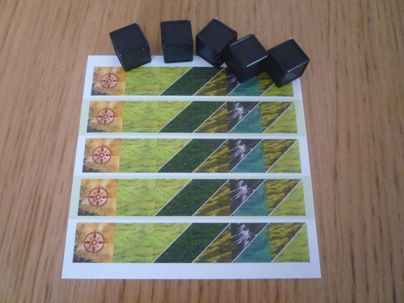 Avant de se déplacer, il faudra “assembler” les dés de mouvement (il n’y a pas de face imposée, cela ne change rien aux statistiques, par contre faite attention a bien mettre un autocollant de chaque 