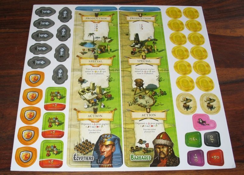 Egyptiens, Barbares et pas mal de jetons...