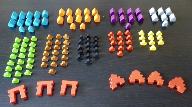 Une vue de la répartition des 127 pions du jeu.