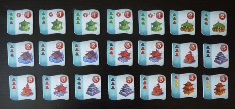 Les 21 tuiles Bâtiment Standard.