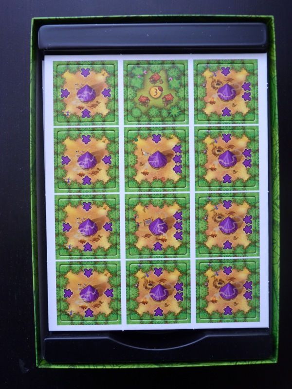 Les tuiles ouvriers du joueur violet comme dans Carcassonne mais là les meeples sont déjà sur la tuile.