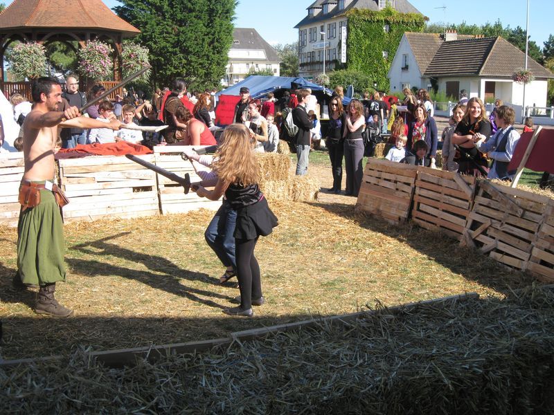 Des démonstrations de combats, cette fois ci, le public participe.