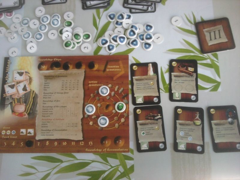 Mon plateau de jeu. Après coup, je me dis que le choix de l'émeraude était clairement un choix hasardeux.