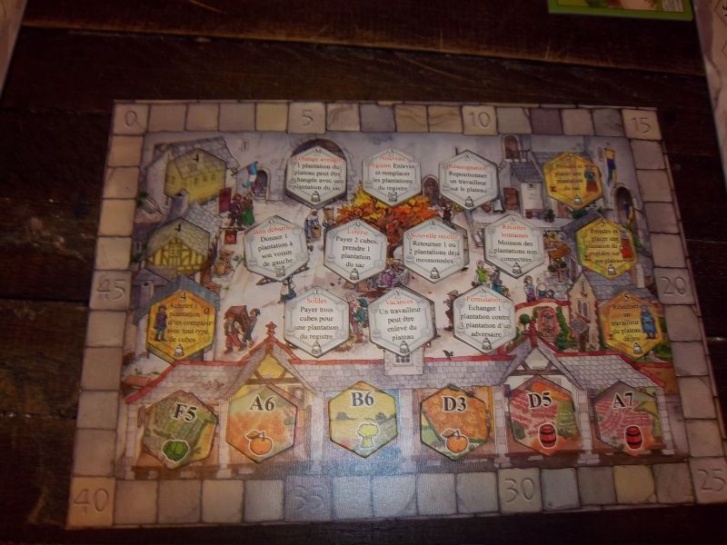 Le registre en fin de partie. Les évènements sont vite sortis alors qu'il restait encore beaucoup de parcelles ici et 4 ou 5 dans le sac