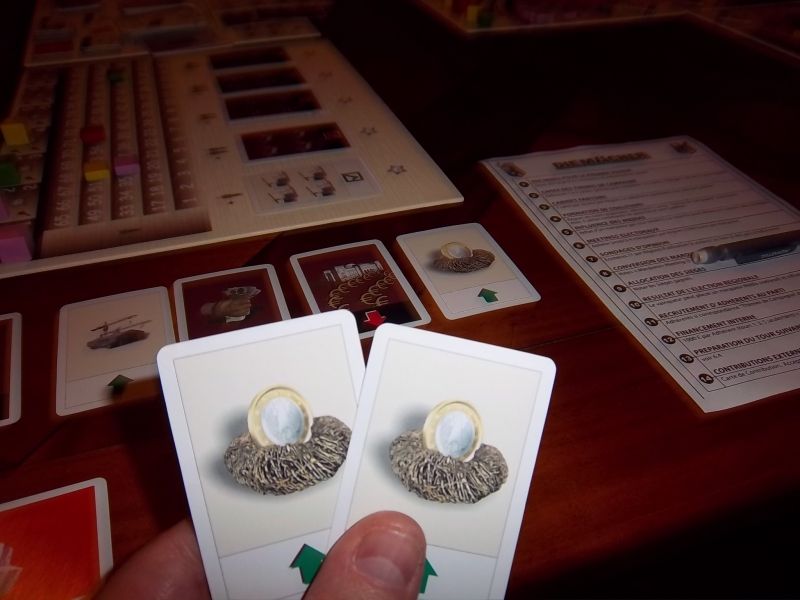 Je change deux cartes pour varier ma main et...ben pas top quoi.