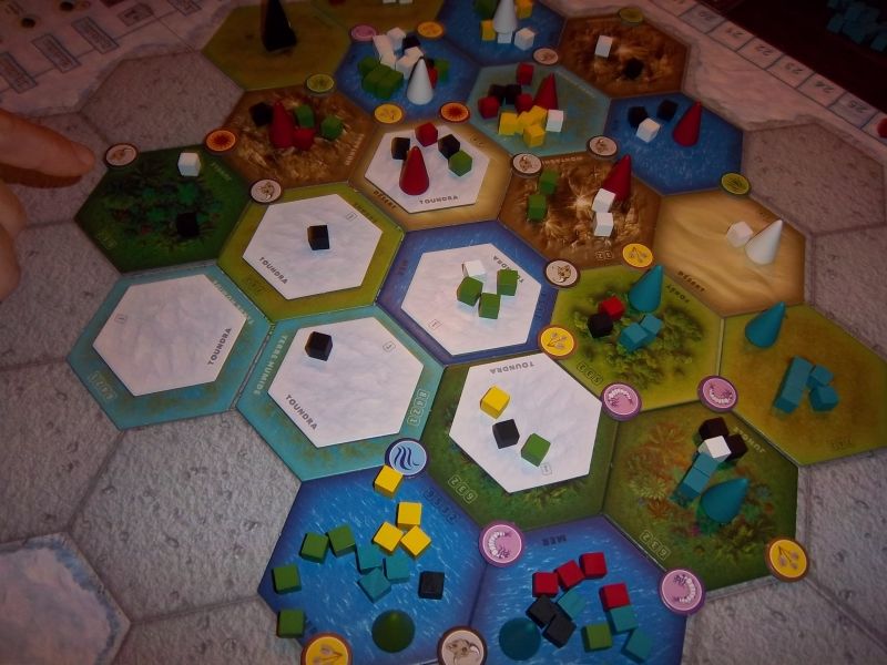 Une vue du plateau en cours de partie...