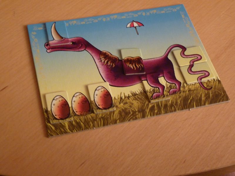 Le dinosaure d'Anthony, qui dès le début souhaitait la queue la plus longue, c'est curieux dites-donc !