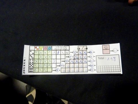 Joli score mais pas suffisant pour battre Madame Aurélie présente à notre table.