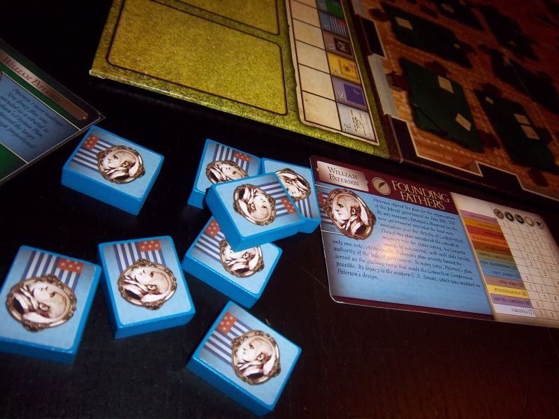 Mon personnage de référence, William Paterson, et des marqueurs de contrôle...