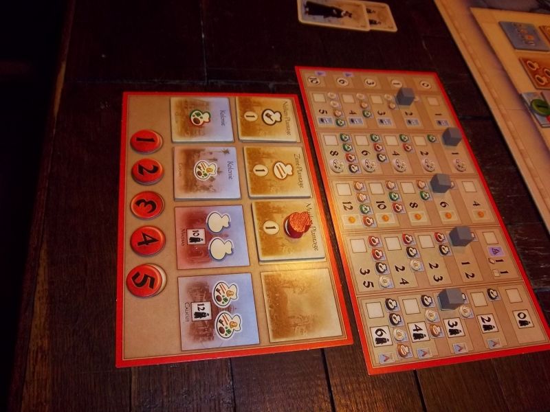 Mon plateau après les 4 tours de tuiles rouges...pas top les développements. 