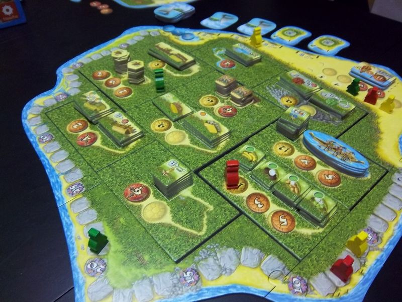 Le plateau de cette partie, et le pion vert de Nicolas qui commence tout doucement à s'éloigner...