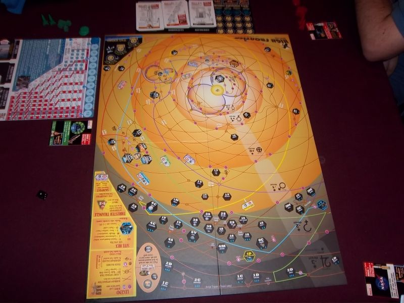 L'étrange plateau de High Frontier...en fait, il représente une partie du système solaire et les routes possibles à un instant T