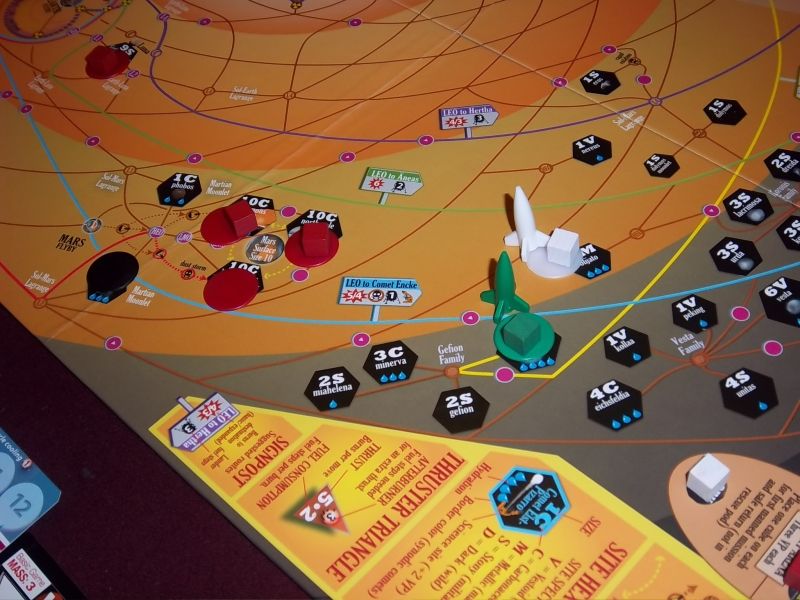 La colonisation de l'espace. Les gouttes d'eau indique la présence...d'eau. Bravo, vous avez tout compris, vous pouvez commencer à jouer :-)