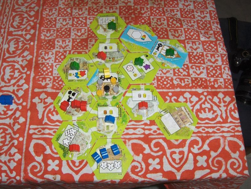 Centurion, ta ville victorieuse (pions verts pour indiquer les tuiles deja comptabilisées)