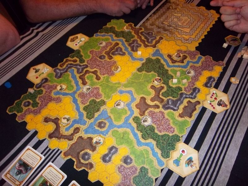 Le plateau de la première partie avec les 4 pouvoirs disponibles...