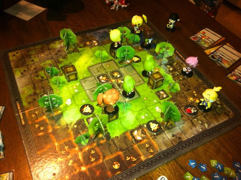 Le plateau en fin de partie vu de haut