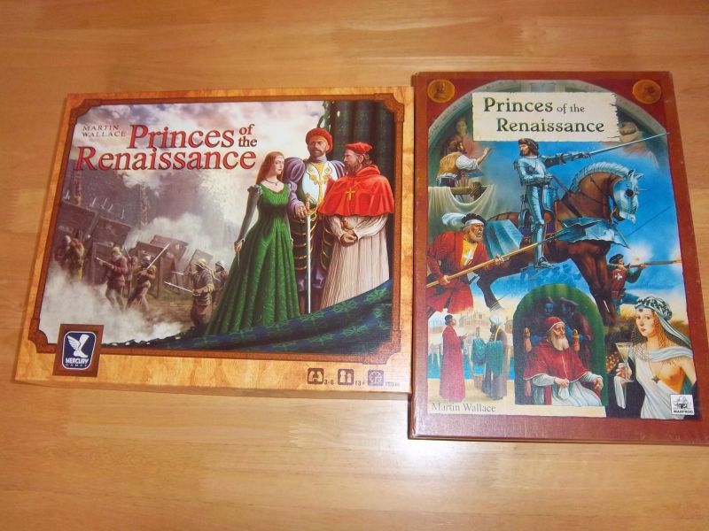 La nouvelle boite de 2016 à gauche, la boite de 2003 à droite. Un petit regret quand même : Moi, j'aimais bien la Dame au sein nu (un portrait supposé de Lucrèce Borgia) avec sa petite coupette de vin