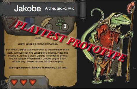 Jakobe à ces débuts pendant les “playtest’” : les images et les habilités ont fortement changé !