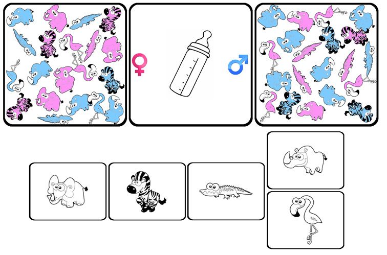 Mâles en bleu, Femelles en roses