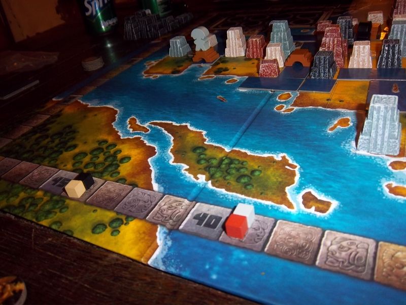 Les scores à la fin de la première période...les joueurs ont pour le moment développé l'est et le sud du plateau...