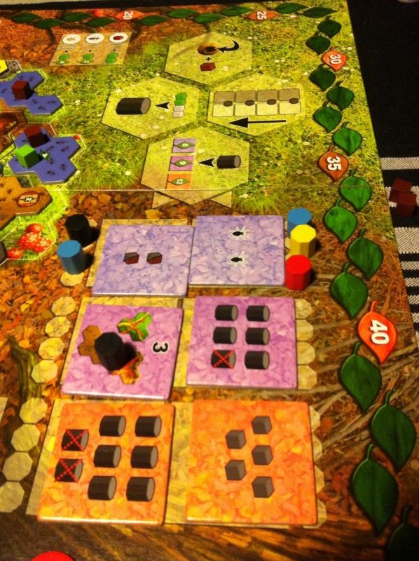 Les objectifs réalisés en fin de partie : nous ne fûmes pas très respectueux envers la reine.  