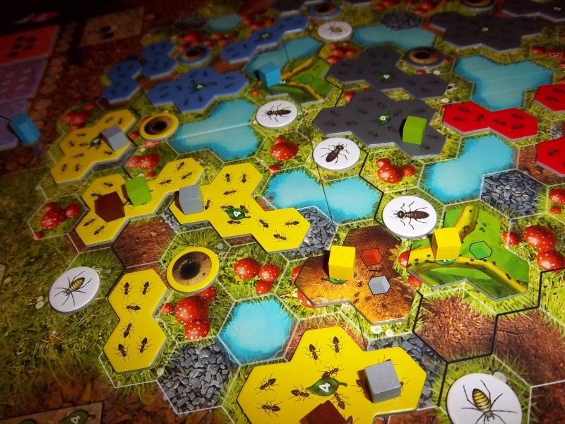 Une vue sur les fourmis jaunes de dame Sylvie. Monsieur Cormyr, se croyant à Zargos, s'est imposé sur la presqu'île centrale.