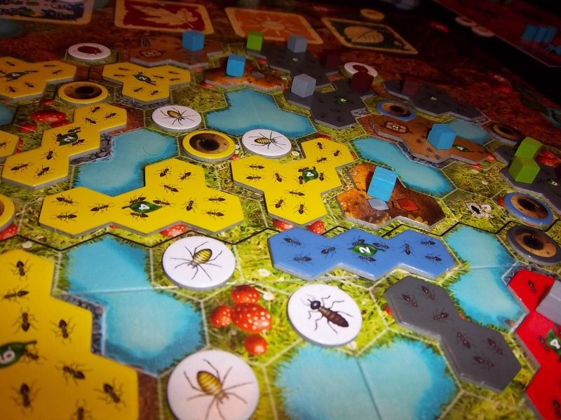 Une vue partielle du plateau en fin de partie...