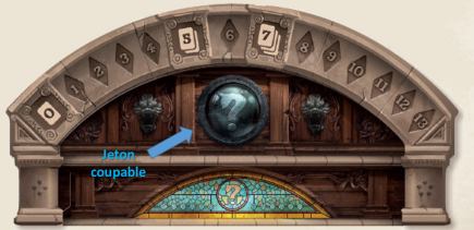 Le jeton coupable se place face cachée sur le plateau de progression épilogue.