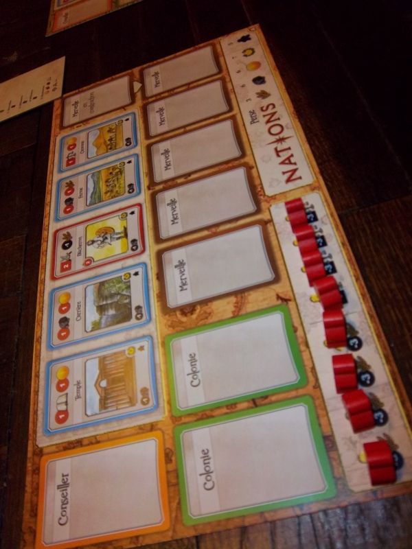 Un plateau individuel...j'avais les Perses (sans aucune incidence sur le jeu...disons simplement que j'avais "les rouges"). 