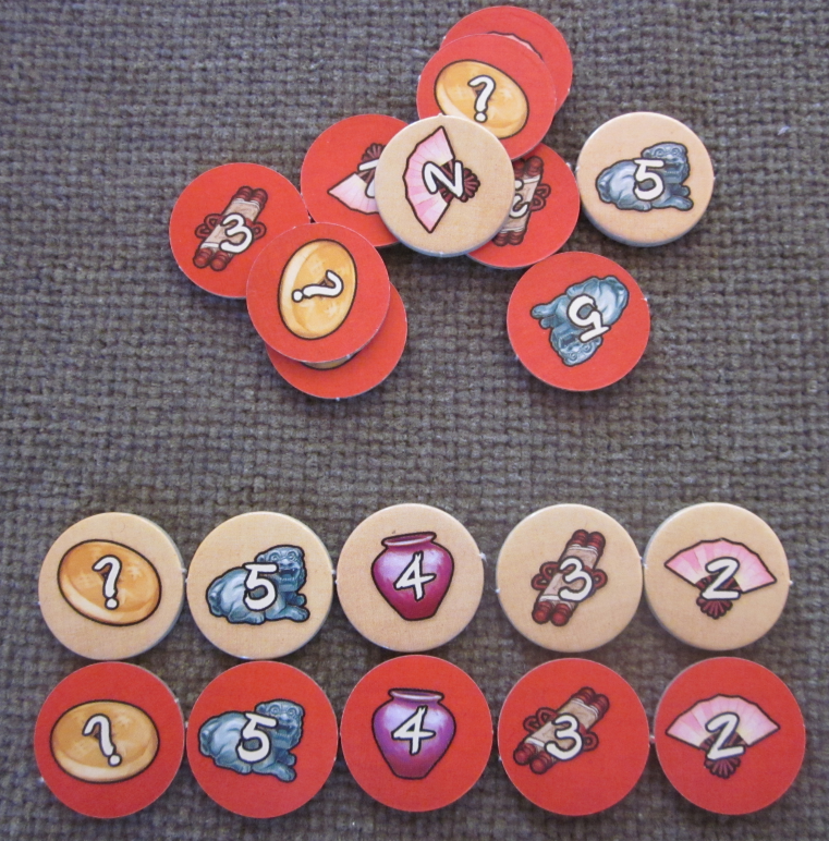 Les pions trésor clairs pour les gardes standards et rouges si gardés par un élite