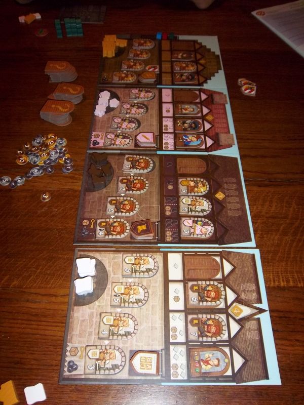 Une vue d'ensemble des bâtiments, notre terrain de jeu pour cette partie.