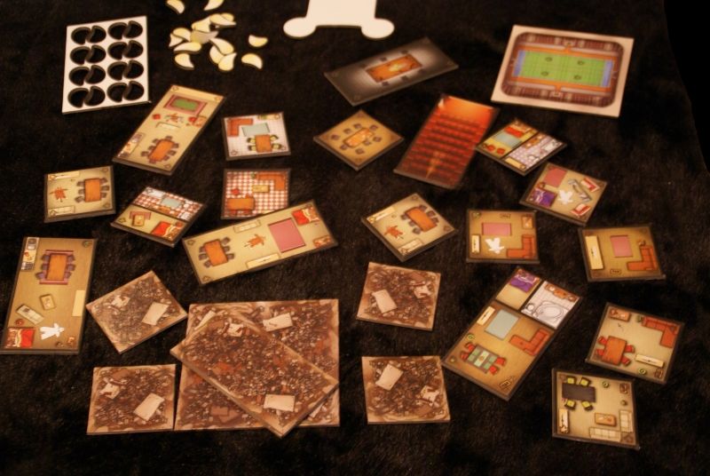 les tuiles bâtiments et le stade de foot, en haut à gauche, les dents de vos monstres dépunchées