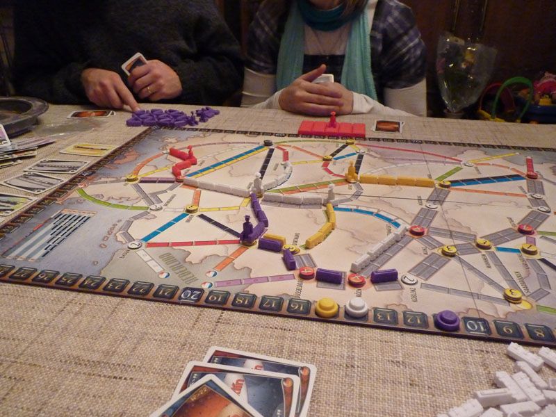 ça commence doucement... Manu en violet, Emeline en rouge, Robert en jaune et moi en moi en blanc