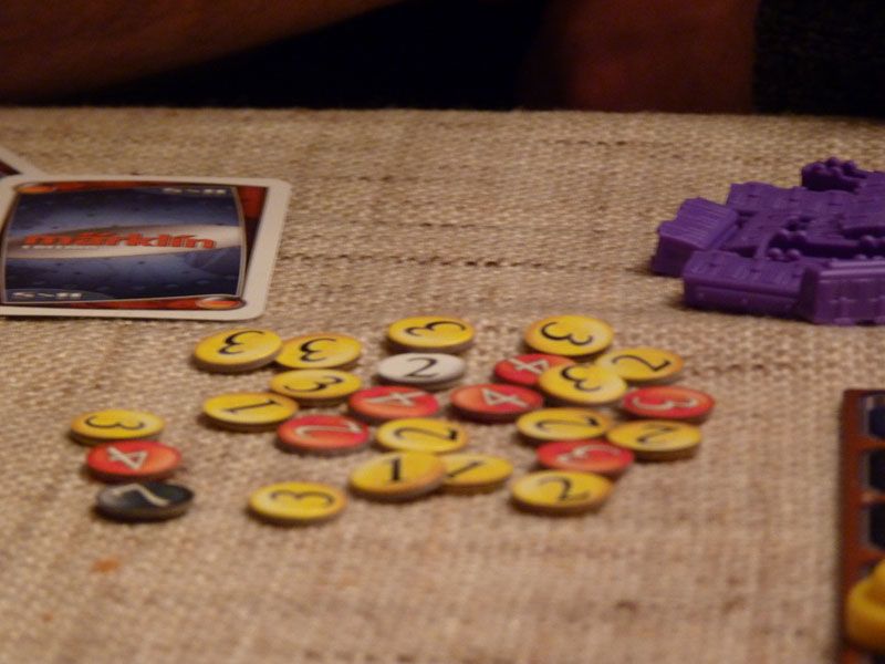 les jetons remportés par Manu avec ses passagers. Il a donc bien réussi sa petite tournée :) (il est facteur)