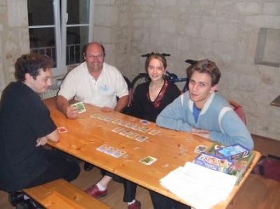 de gauche à droite, Loïc, Jean-Pierre, Annabelle et JB tous très content (je pense que la partie de FFFF y est pour quelque chose :)