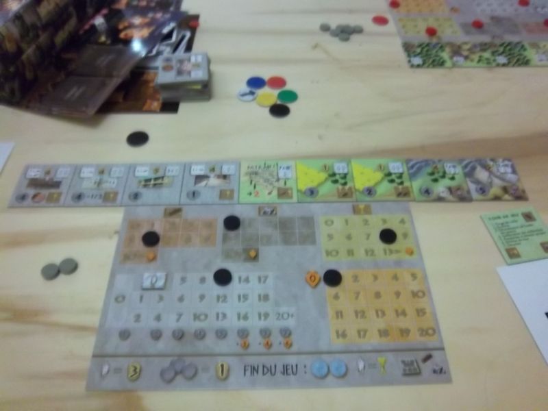 Mon plateau à l'approche de la fin de la partie