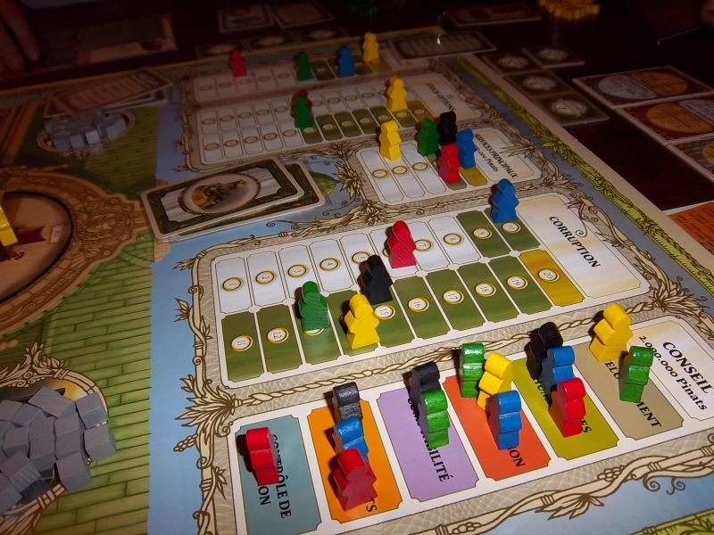 La répartitions des points en fin de partie. Un peu ésotérique pour les béotiens, mais les connaisseurs comprendront.