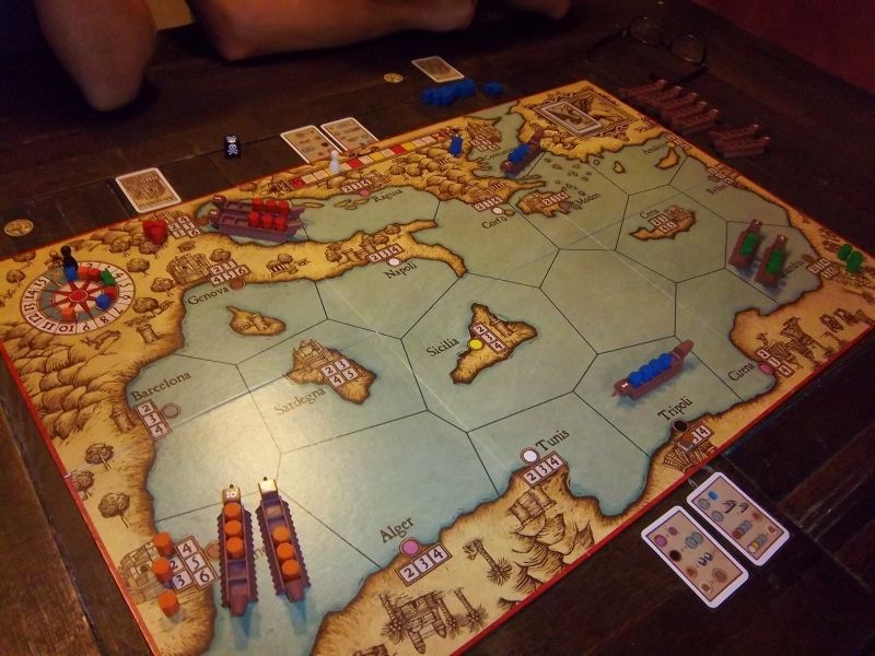 Début de partie : Monsieur Pierre se précipite sur les épices à Tripoli. 