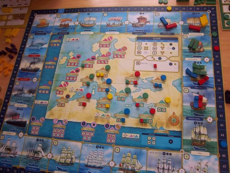 Une vue d'ensemble du plateau de "Ships"