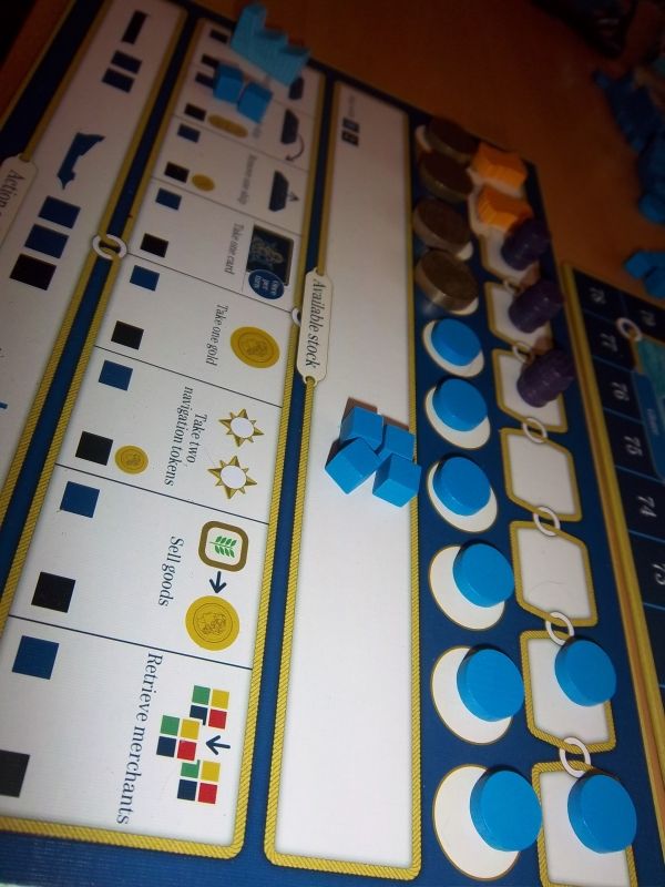 Le plateau individuel de monsieur Pierre : les pions blés viennent de Concordia, les tonneaux de Vinhos et l'usine de Imperial : Une customisation de monsieur Meeuuuhh