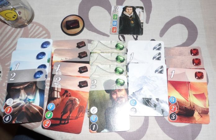 Le score de Cyril, dont la tactique était de prendre plein de cartes de niveau 1 pour ensuite acheter les plus grosses facilement. Il a fait la bascule un peu trop tard.