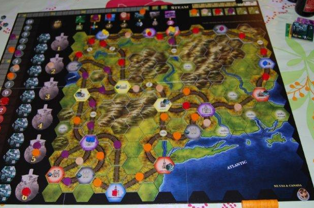 Le plateau en cours de jeu.