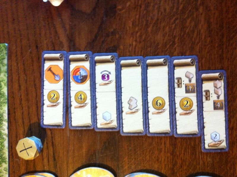 Les tuiles bonus pour cette partie