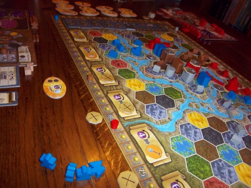 Un aperçu du plateau en fin de partie...le bas du plateau fut effectivement peu visité.