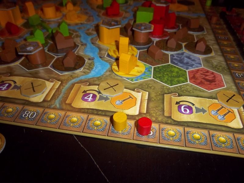 Le dernier moment de la partie où le marqueur des Nomades est devant celui des Géants.  M. Pierre a insisté (par la menace) pour que je prenne la photo... 