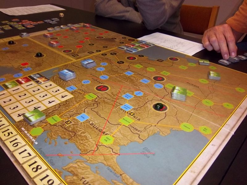 Un aperçu de la situation en début de partie. Tyrion n'a pas encore placé les troupes allemandes.